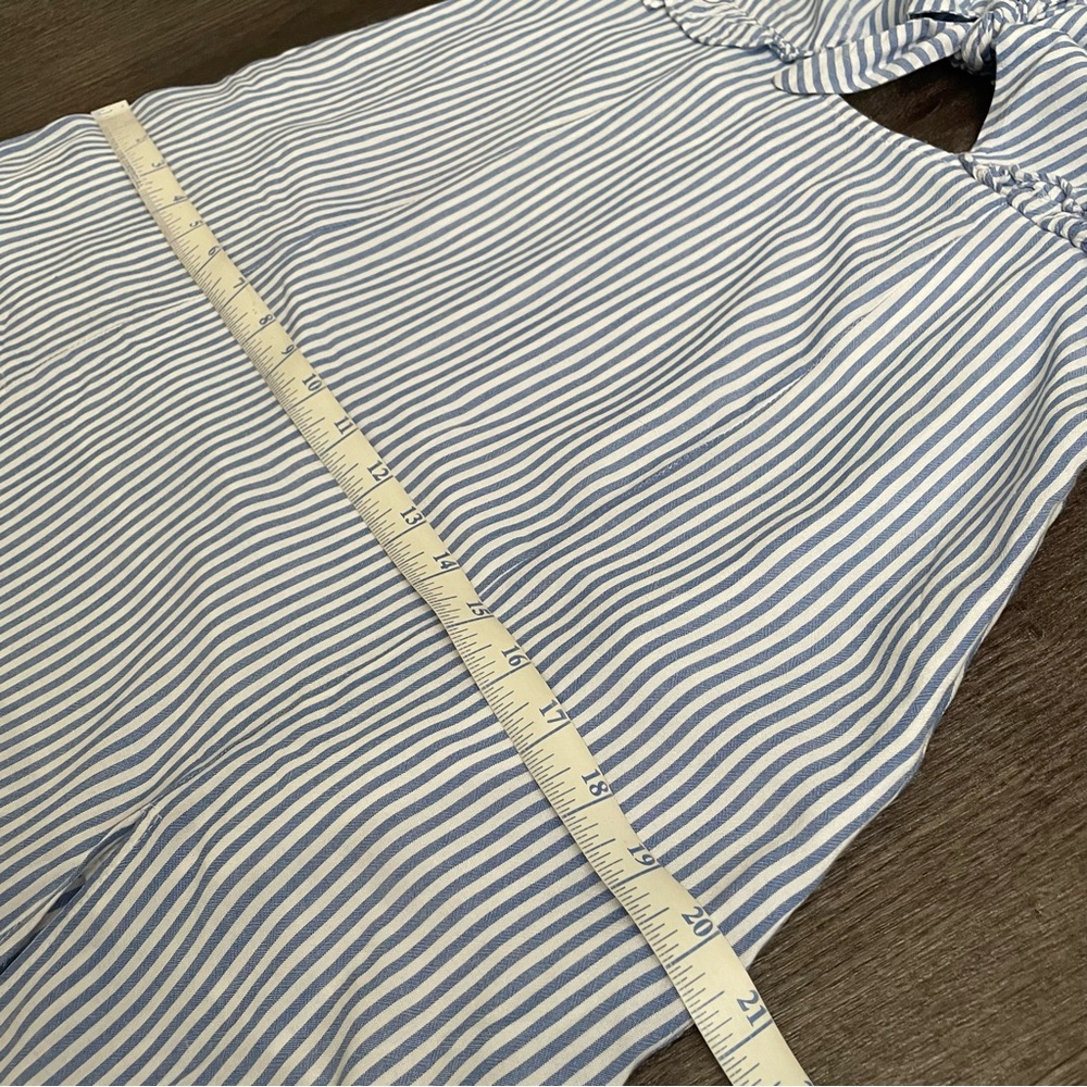 Cotton Candy Blue & White Striped Maxi Dress with Front Tie - Picture 9 of 15